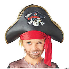 Kids Black Pirate Hat with Jolly Roger