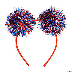 Kids Patriotic Tinsel Ball Head Boppers - 12 Pc.