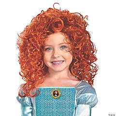 Kids Red Long Curly Wig
