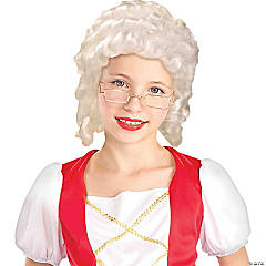 Kids White Colonial Wig