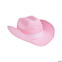 Kids’ Woven Pink Cowgirl Hats - 12 Pc.