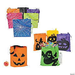 Large Bright Halloween Tote Bag Assortment