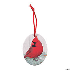 Legend of the Cardinal Ceramic Christmas Ornaments - 12 Pc.