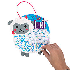 Lenten Lamb Countdown Pom-Pom Craft Kit - Makes 12