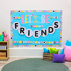 Let’s Be Friends Beaded Bracelet Classroom Bulletin Board Set - 92 Pc.
