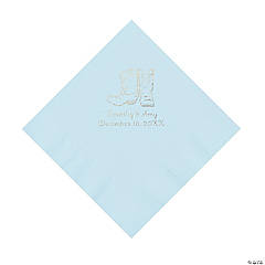 Light Blue Cowboy Boots Personalized Napkins with Silver Foil - Luncheon