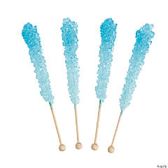 Light Blue Rock Candy Lollipops - 12 Pc.