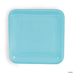 Light Blue Square Paper Plates - 24 Ct.