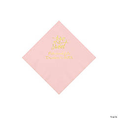 Light Pink Love Is Sweet Personalized Napkins with Gold Foil - Beverage