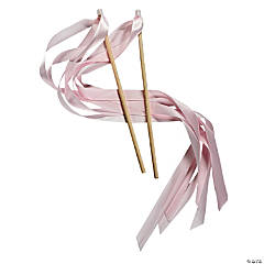 Light Pink Ribbon Wands - 24 Pc.