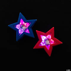 Light-Up Patriotic Star Erasers - 12 Pc.