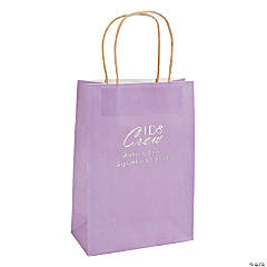 Lilac Medium I Do Crew Personalized Kraft Paper Gift Bags with Silver Foil