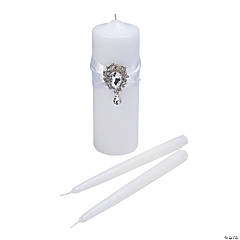 Lillian Rose™ White Jeweled Unity Candle Set