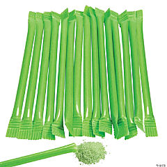 Lime Green Candy-Filled Straws