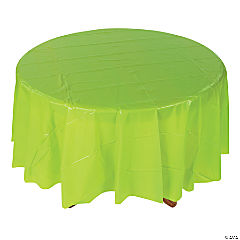 Lime Green Round Plastic Tablecloth
