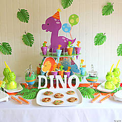 Partyville Dinosaur Party Decorations - Dinosaur Birthday Party Supplies  Kit (SERVES 16) With Plates Cups Napkins Banner Cutlery BALLOON PUMP