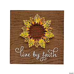 Live by Faith Sunflower String Art Craft