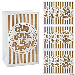 Love is Poppin’ Paper Popcorn Bags - 12 Pc.