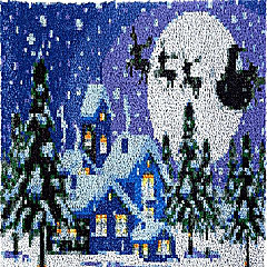LovelyLust.com Christmas Eve Rug Making Latch Hooking Kit (122x92cm Printed canvas)