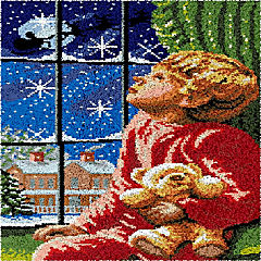 LovelyLust.com Waiting For Santa Rug Making Latch Hooking Kit (102x69cm Printed canvas)