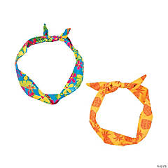 Luau Floral & Pineapple Wired Headbands - 6 Pc.