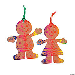 Magic Color Scratch Gingerbread Christmas Ornaments