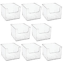 mDesign Plastic Divided Purse Storage Organizer for Closets, 3 Sections - Clear