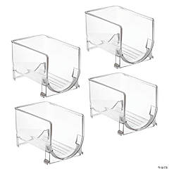 mDesign Large Plastic Stackable Kitchen Storage Bin for Pop/Soda, 4 Pack - Clear