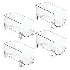 MDesign Plastic Bathroom Medicine Organizer, 4 Level Shelf, Clear