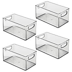 mDesign Small Plastic Storage Caddy Tote for Desktop Office Supplies, Light  Gray 