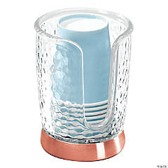 mDesign Plastic/Steel Compact Disposable Paper Cup Dispenser - Clear/Rose Gold