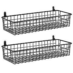 mDesign Metal Wire Food Organizer Storage Bin - 4 Pack - Black