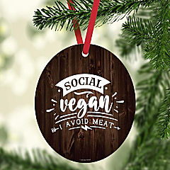 MDF Ornament Social Vegan I Avoid Meat