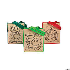 Medium Color Your Own Dr. Seuss™ The Grinch Tote Bags - 12 Pc.