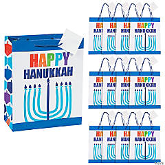 Medium Happy Hanukkah Gift Bags with Gift Tags