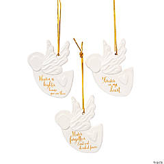 Memorial Ceramic Angel Ornaments - 12 Pc.