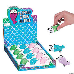Mermaid Panda Pull-Back Toys - 12 Pc.