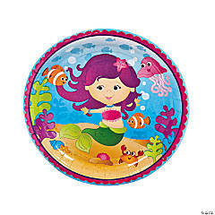 Mermaid Party Paper Dinner Plates - 8 Ct.