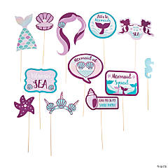 Mermaid Sparkle Icons Photo Stick Props- 12 Pc.