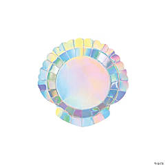 Mermaid Sparkle Iridescent Shell Paper Dessert Plates - 8 Ct.