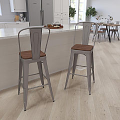 Merrick Lane 30" White Counter Bar Stool