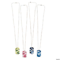 Metal Colorful Camouflage Dog Tag Necklaces