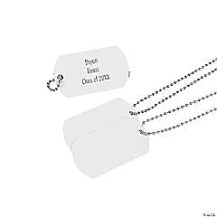 Metal White Personalized Dog Tag Necklaces