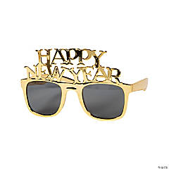 Metallic Gold New Year Sunglasses- 12 Pc.