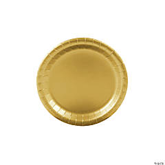Metallic Gold Paper Dessert Plates - 24 Ct.