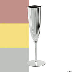 Metallic Plastic Champagne Flutes - 12 Ct.