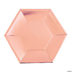 Gold & Blush Hexagon Party Plates - Large