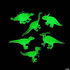 Micro Glow-in-the-Dark Squishy Dinosaurs - 12 Pc.