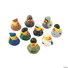 Set of 12 Ducks Fun Express Uniform Armed Forces Military Rubber Duckies 
