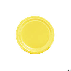 Mimosa Yellow Paper Dessert Plates - 24 Ct.